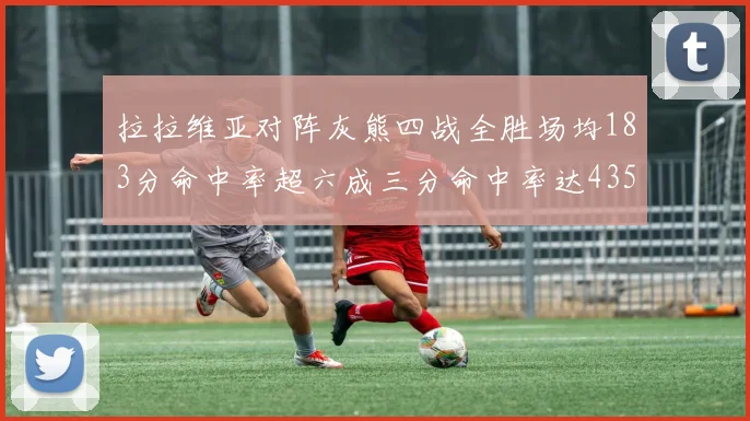 拉拉维亚对阵灰熊四战全胜场均183分命中率超六成三分命中率达435